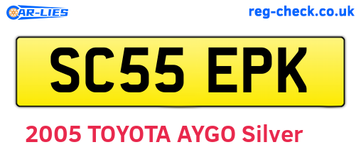 SC55EPK are the vehicle registration plates.