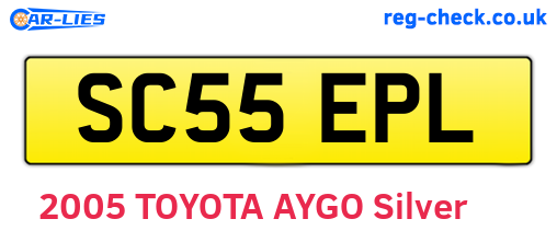 SC55EPL are the vehicle registration plates.
