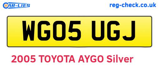 WG05UGJ are the vehicle registration plates.