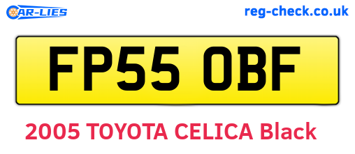 FP55OBF are the vehicle registration plates.