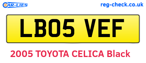 LB05VEF are the vehicle registration plates.