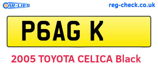 P6AGK are the vehicle registration plates.