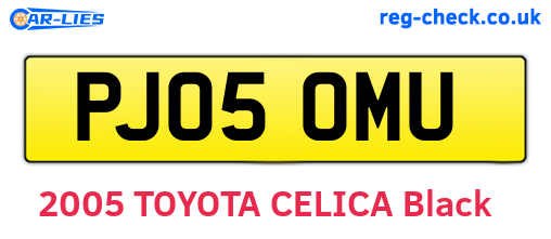 PJ05OMU are the vehicle registration plates.