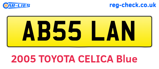 AB55LAN are the vehicle registration plates.