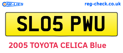 SL05PWU are the vehicle registration plates.