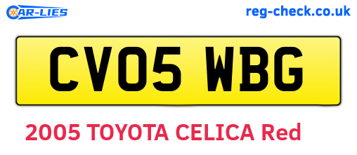CV05WBG are the vehicle registration plates.