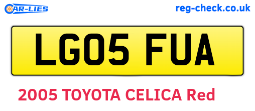 LG05FUA are the vehicle registration plates.