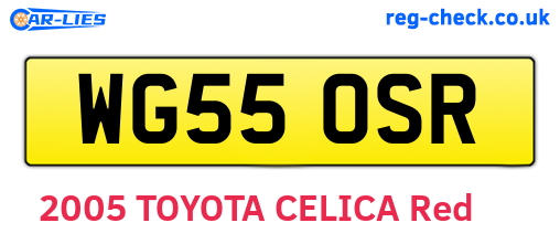 WG55OSR are the vehicle registration plates.