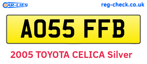 AO55FFB are the vehicle registration plates.