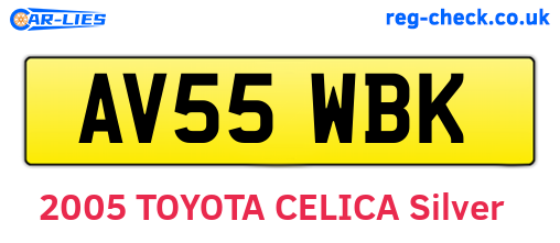 AV55WBK are the vehicle registration plates.