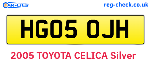 HG05OJH are the vehicle registration plates.