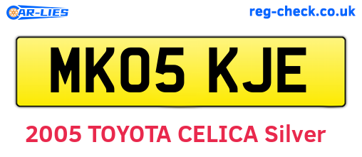 MK05KJE are the vehicle registration plates.