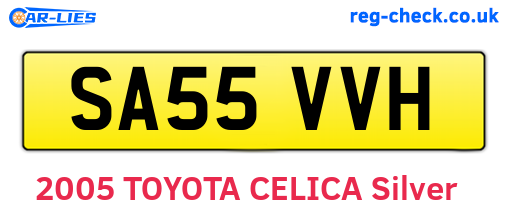 SA55VVH are the vehicle registration plates.