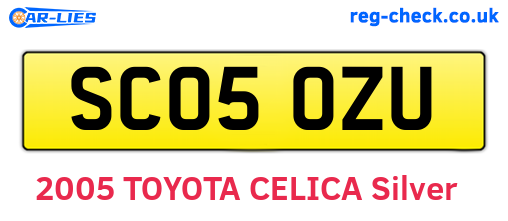 SC05OZU are the vehicle registration plates.