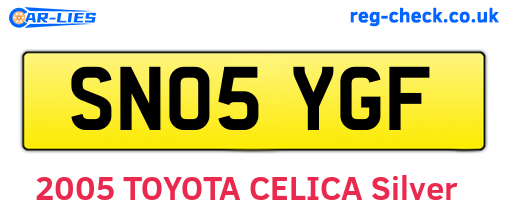 SN05YGF are the vehicle registration plates.