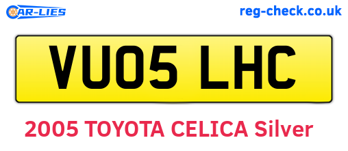 VU05LHC are the vehicle registration plates.