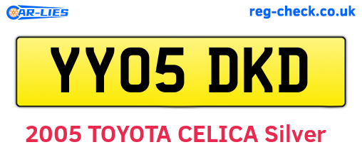 YY05DKD are the vehicle registration plates.
