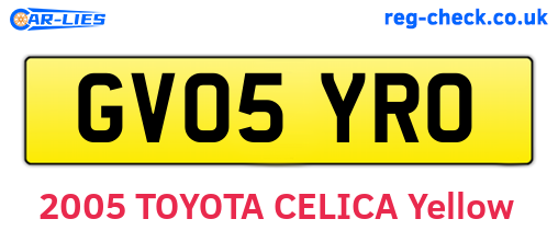 GV05YRO are the vehicle registration plates.