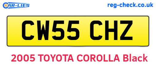 CW55CHZ are the vehicle registration plates.