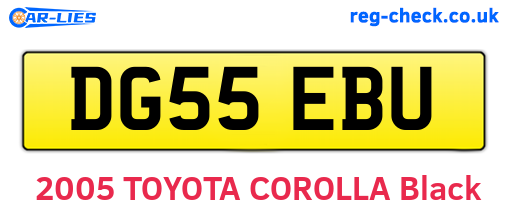 DG55EBU are the vehicle registration plates.