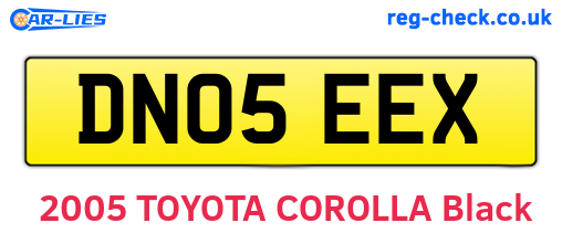 DN05EEX are the vehicle registration plates.