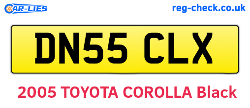 DN55CLX are the vehicle registration plates.