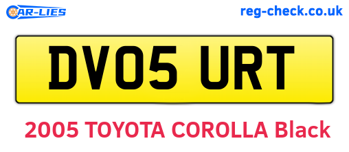 DV05URT are the vehicle registration plates.