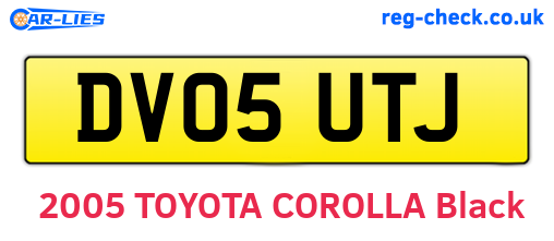 DV05UTJ are the vehicle registration plates.