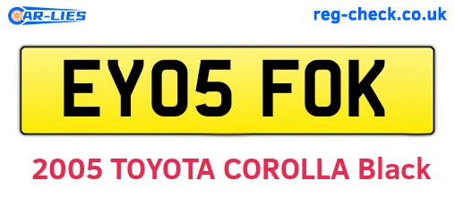 EY05FOK are the vehicle registration plates.