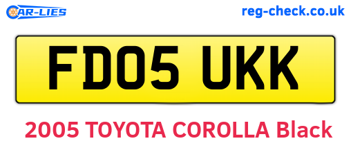 FD05UKK are the vehicle registration plates.