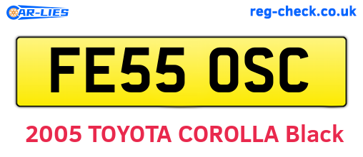 FE55OSC are the vehicle registration plates.