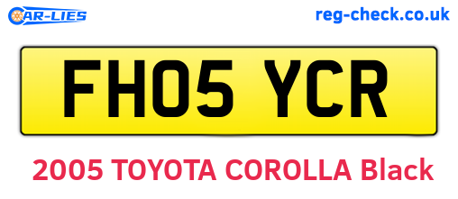 FH05YCR are the vehicle registration plates.