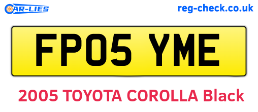 FP05YME are the vehicle registration plates.