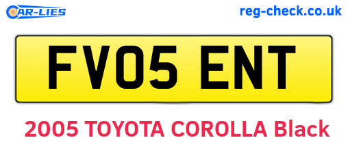 FV05ENT are the vehicle registration plates.