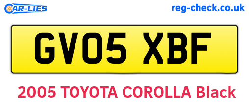 GV05XBF are the vehicle registration plates.