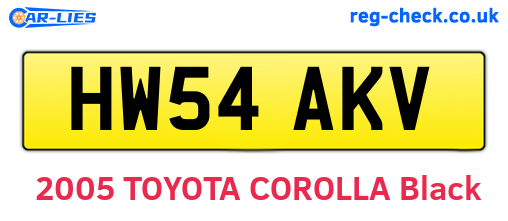HW54AKV are the vehicle registration plates.