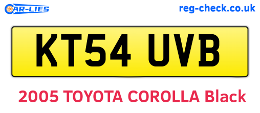 KT54UVB are the vehicle registration plates.