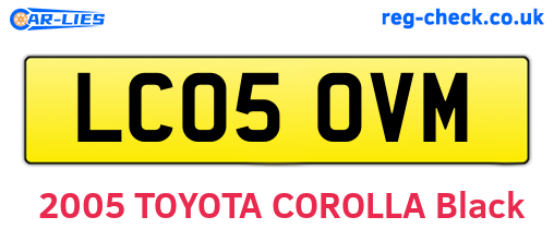 LC05OVM are the vehicle registration plates.