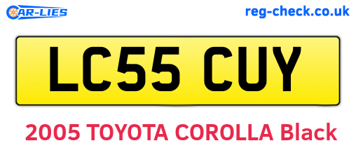 LC55CUY are the vehicle registration plates.
