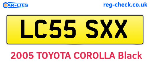 LC55SXX are the vehicle registration plates.
