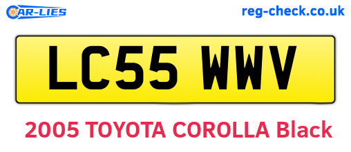 LC55WWV are the vehicle registration plates.
