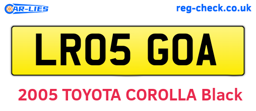 LR05GOA are the vehicle registration plates.