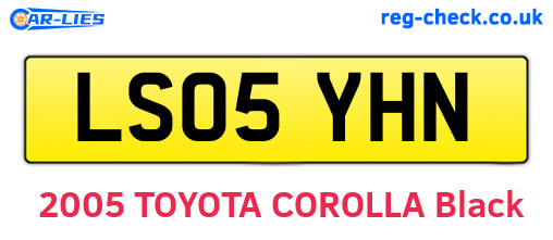 LS05YHN are the vehicle registration plates.