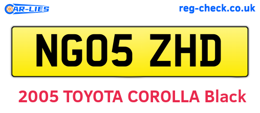 NG05ZHD are the vehicle registration plates.