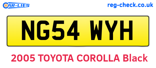 NG54WYH are the vehicle registration plates.