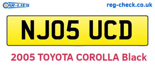 NJ05UCD are the vehicle registration plates.
