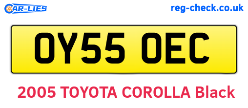 OY55OEC are the vehicle registration plates.