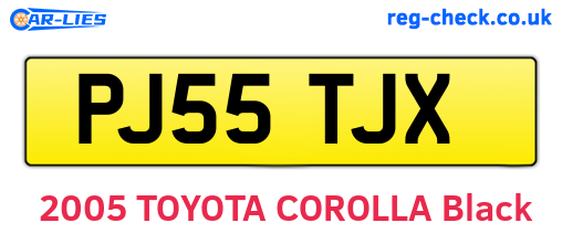 PJ55TJX are the vehicle registration plates.