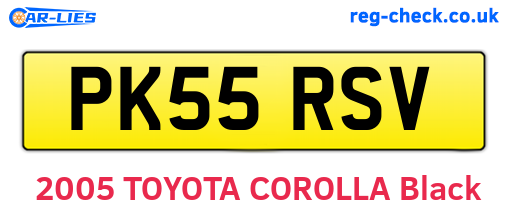 PK55RSV are the vehicle registration plates.