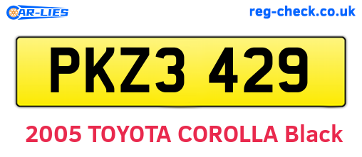 PKZ3429 are the vehicle registration plates.